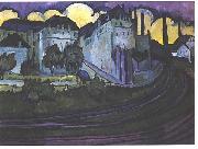 Ernst Ludwig Kirchner Gateway to the freight depot in Altstadt oil painting picture wholesale